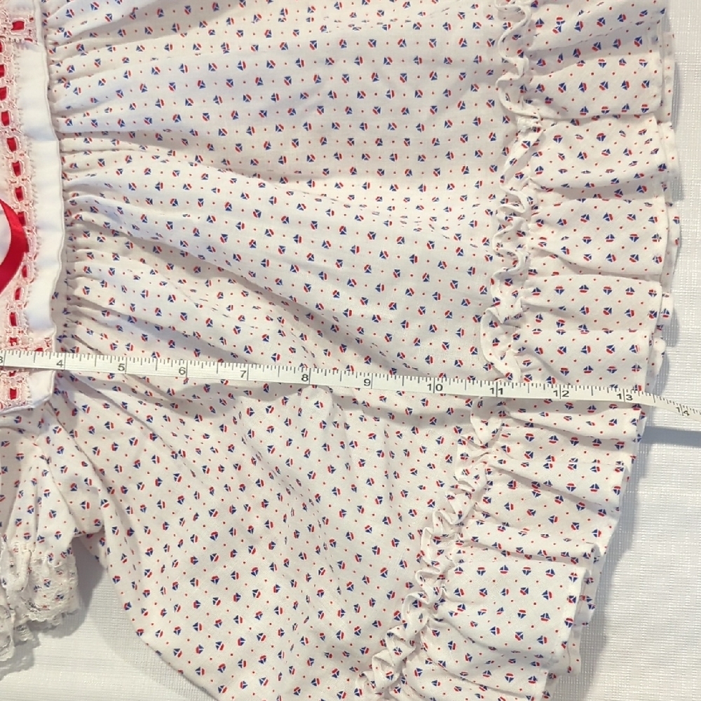 Vintage Carter's Nautical Dress with Red Bow and Sailboat Pattern size‎ 12-18M - Picture 10 of 10